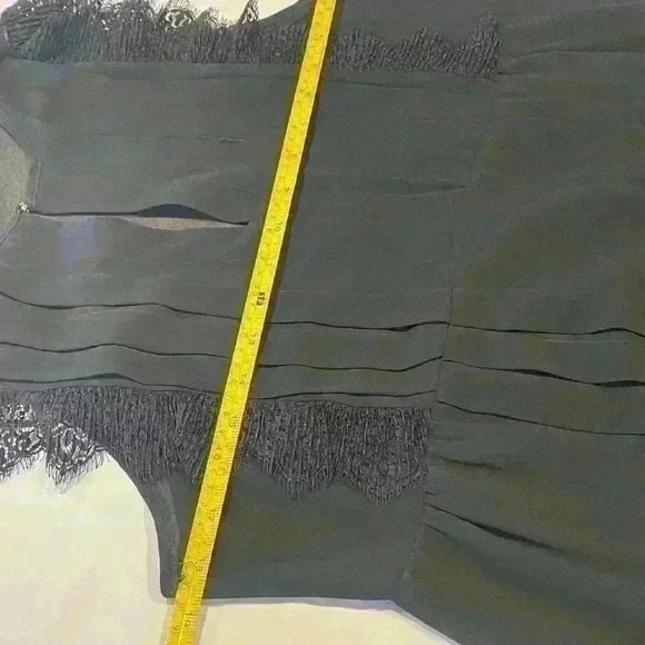 Gorgeous Axara Paris sheer maxi dress with lace and pleated size medium - Picture 6 of 7